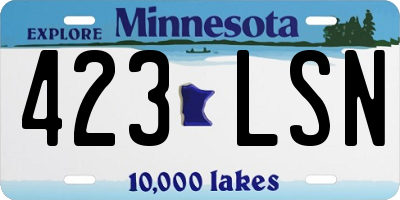 MN license plate 423LSN