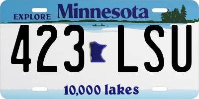 MN license plate 423LSU