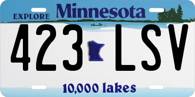 MN license plate 423LSV