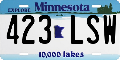 MN license plate 423LSW