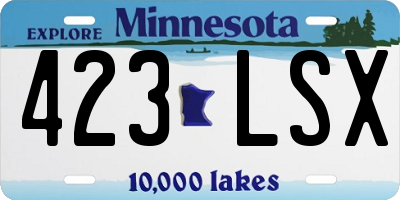 MN license plate 423LSX