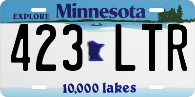 MN license plate 423LTR