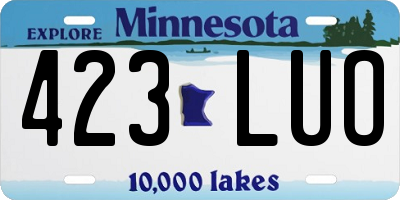 MN license plate 423LUO