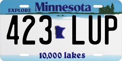 MN license plate 423LUP