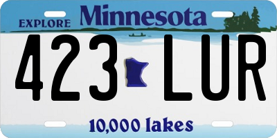 MN license plate 423LUR