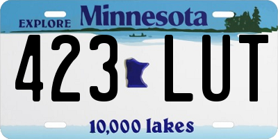 MN license plate 423LUT