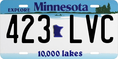 MN license plate 423LVC