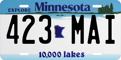 MN license plate 423MAI