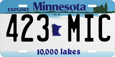 MN license plate 423MIC