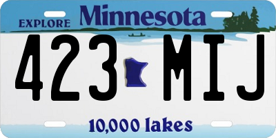 MN license plate 423MIJ