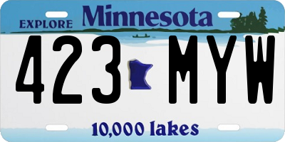 MN license plate 423MYW