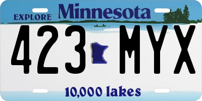 MN license plate 423MYX