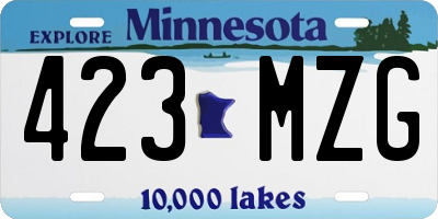 MN license plate 423MZG