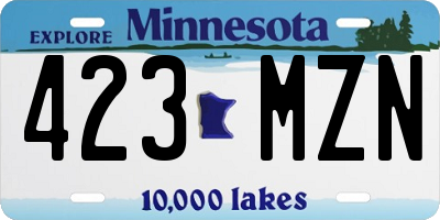 MN license plate 423MZN