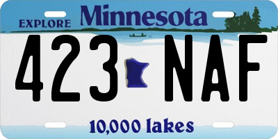 MN license plate 423NAF
