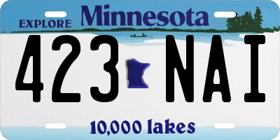 MN license plate 423NAI