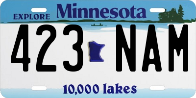 MN license plate 423NAM