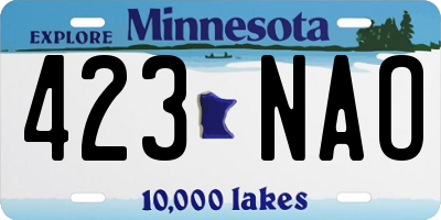 MN license plate 423NAO