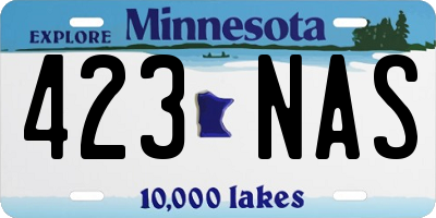 MN license plate 423NAS