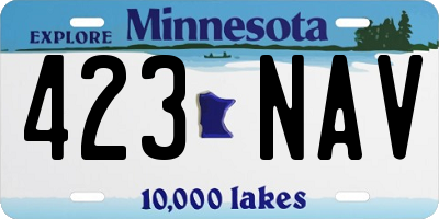 MN license plate 423NAV