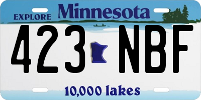 MN license plate 423NBF
