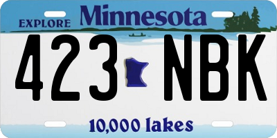 MN license plate 423NBK