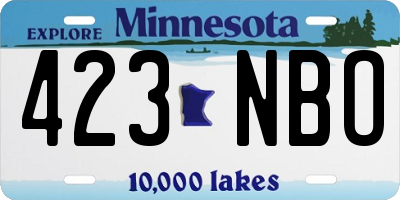 MN license plate 423NBO