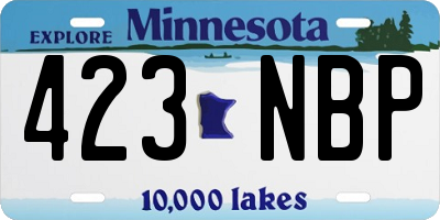 MN license plate 423NBP