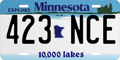 MN license plate 423NCE