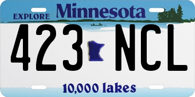 MN license plate 423NCL