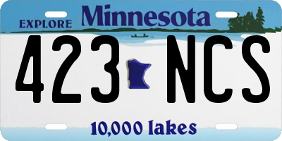 MN license plate 423NCS