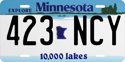 MN license plate 423NCY