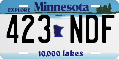MN license plate 423NDF