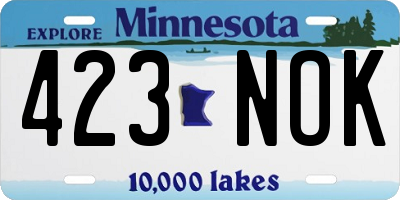 MN license plate 423NOK