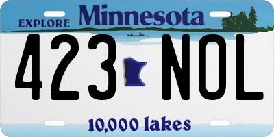 MN license plate 423NOL