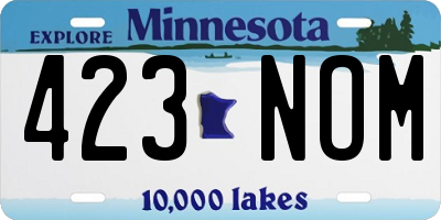 MN license plate 423NOM