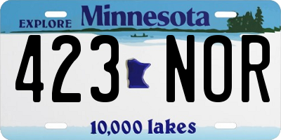 MN license plate 423NOR