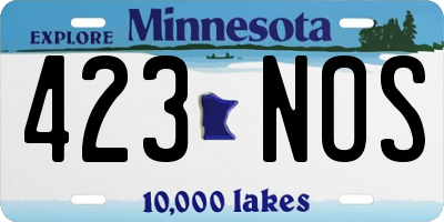 MN license plate 423NOS