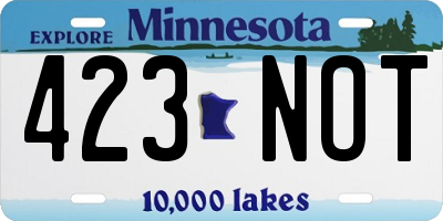MN license plate 423NOT