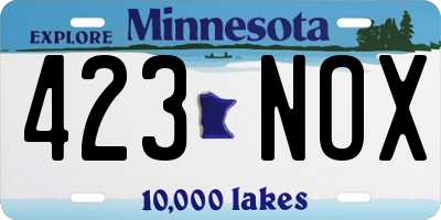 MN license plate 423NOX