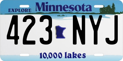 MN license plate 423NYJ