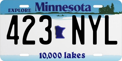 MN license plate 423NYL
