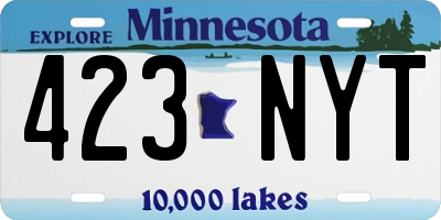 MN license plate 423NYT