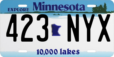 MN license plate 423NYX