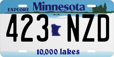MN license plate 423NZD