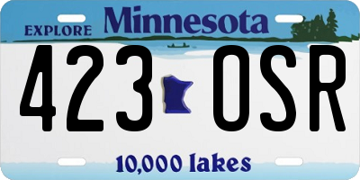 MN license plate 423OSR