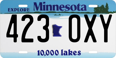 MN license plate 423OXY