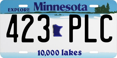 MN license plate 423PLC