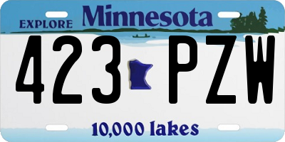 MN license plate 423PZW
