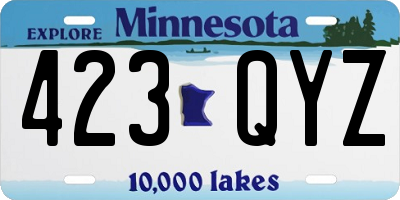 MN license plate 423QYZ